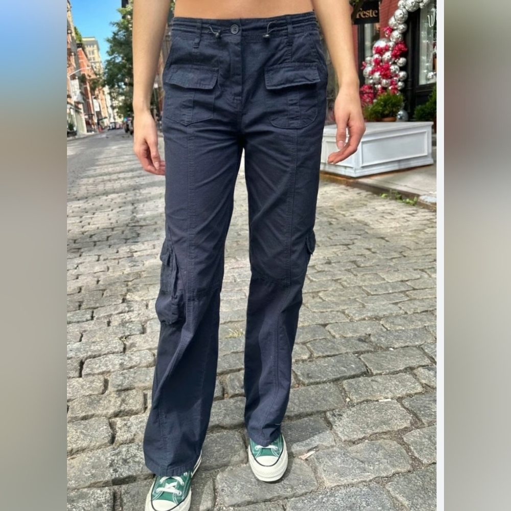 Brandy Melville Kim Cargo Pants, One Size Navy